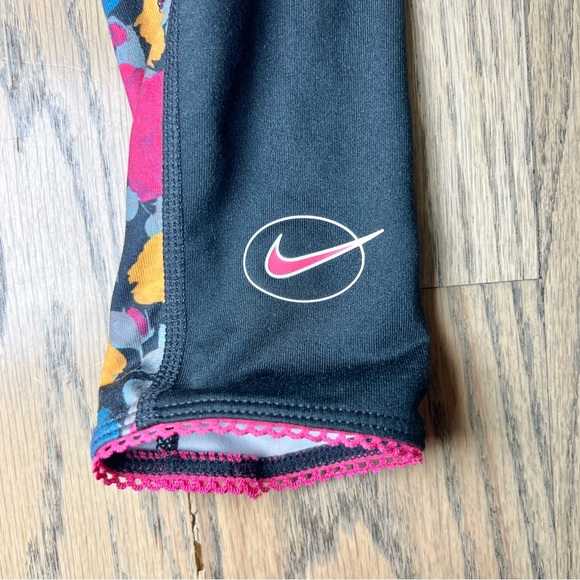 Nike Girls' Dri-Fit One Luxe Leggings in Black/Rush Pink Color Girls Size Small - Picture 5 of 9